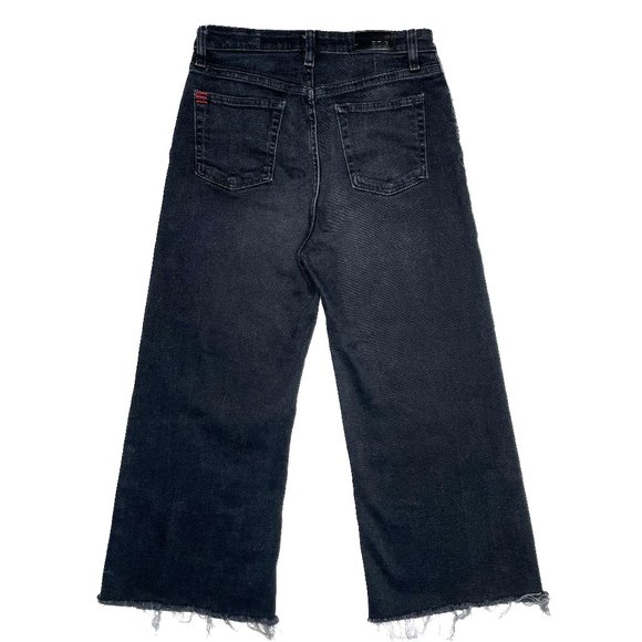 Custom Urban Outfitters BDG Black Stretch Short Flare Denim with Butto - Picture 2 of 5